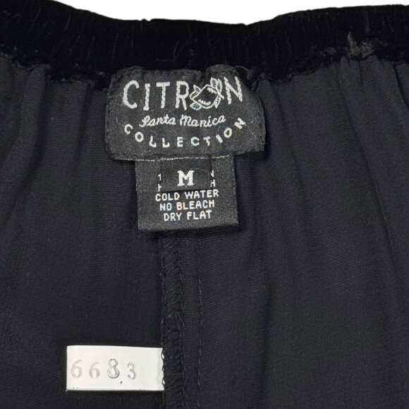 Citron Santa Monica Velvet Wide Leg Crop Culottes Pants SZ M Whimsigoth Boho - Picture 4 of 12